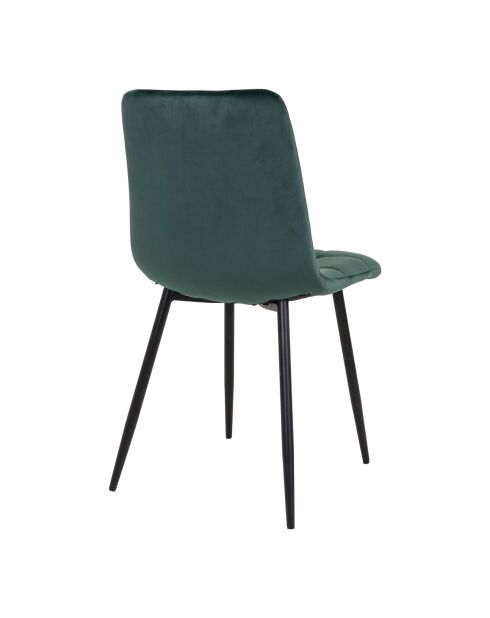 2 dunkelgrüne Samtstühle von Middelfart - 55x44x86 cm