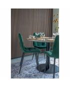 2 dunkelgrüne Samtstühle von Middelfart - 55x44x86 cm