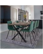 2 dunkelgrüne Samtstühle von Middelfart - 55x44x86 cm