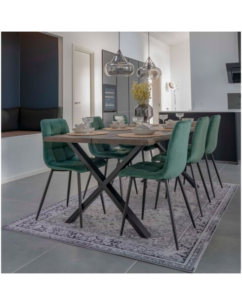 2 dunkelgrüne Samtstühle von Middelfart - 55x44x86 cm