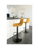 2 mosterdgele barstoelen Middelfart - 43x43x88-108 cm