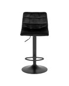 2 schwarze Middelfart-Barstühle aus Samt - 43x43x88-108 cm