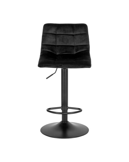 2 schwarze Middelfart-Barstühle aus Samt - 43x43x88-108 cm