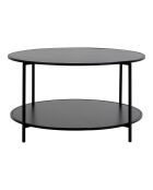 Runder Couchtisch mit schwarzem Fuß und Platte Vita schwarz - D.80x45 cm