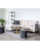 Couchtisch aus Stahl mit Glas in Venezia-Messingoptik - D.70x40 cm