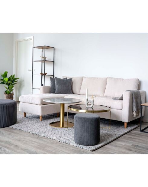 Mesita de acero con cristal con aspecto de latón Venezia - D.70x40 cm