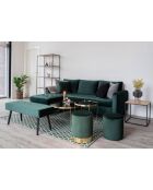 Couchtisch aus Stahl mit Glas in Venezia-Messingoptik - D.70x40 cm