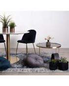 Couchtisch aus Stahl mit Glas in Venezia-Messingoptik - D.70x40 cm