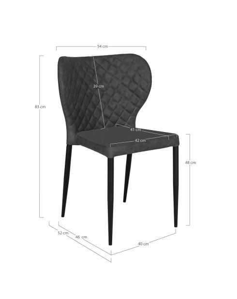 4 sillas Pisa grises - 52x54x83 cm