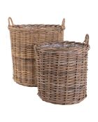 2 cestas redondas de ratán kubu Indo