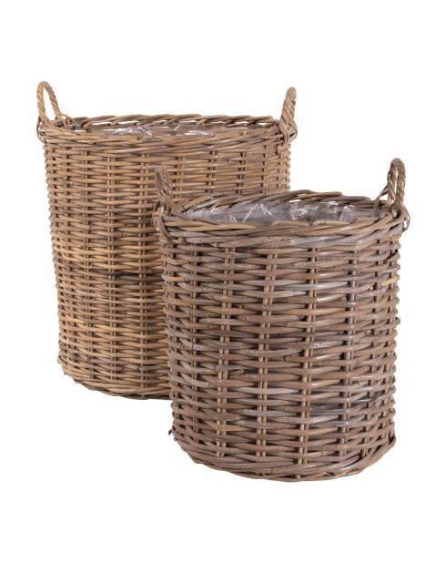 2 cestas redondas de ratán kubu Indo