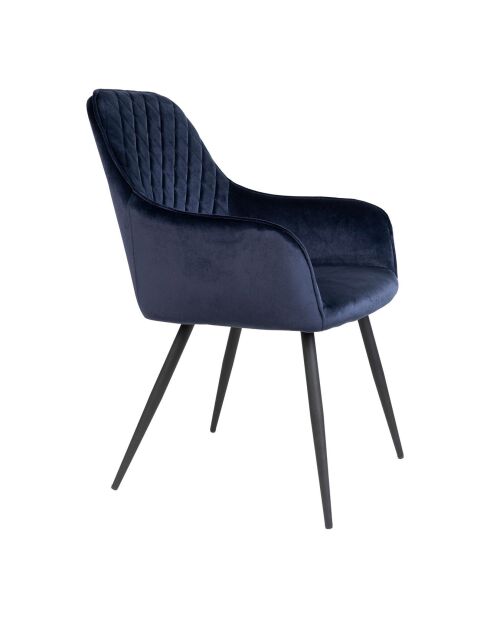 2 Stühle Harbo aus blauem Samt - 65x57x87 cm