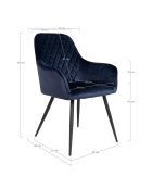 2 Stühle Harbo aus blauem Samt - 65x57x87 cm