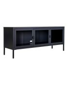 TV-Bank mit Glastüren Brisbane schwarz - 40x130x55 cm