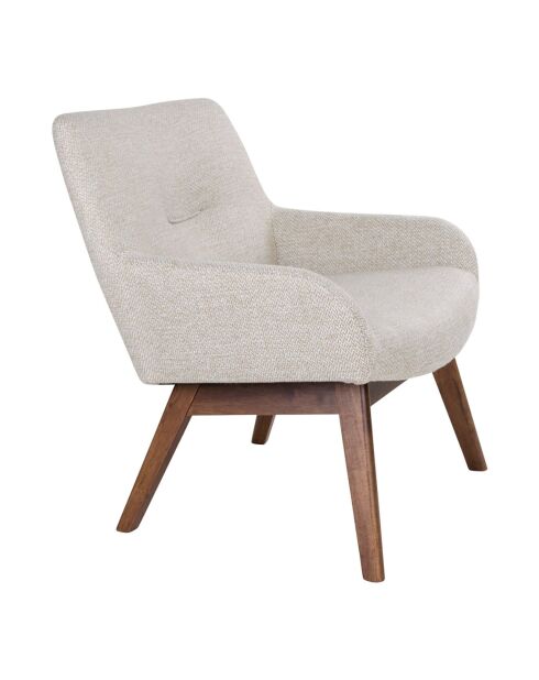 Silla de salón con patas de nogal London sand - 65x63x73 cm