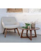 Silla de salón con patas de nogal London sand - 65x63x73 cm