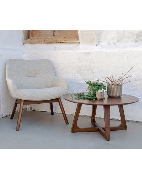 Silla de salón con patas de nogal London sand - 65x63x73 cm