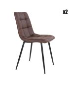 2 Middelfart bruine microvezelstoelen - 55x44x86 cm