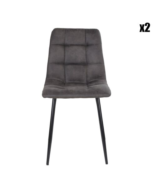 2 graue Middelfart-Mikrofaserstühle - 55x44x86 cm