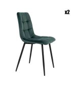 2 dunkelgrüne Samtstühle von Middelfart - 55x44x86 cm