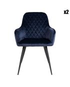 2 Stühle Harbo aus blauem Samt - 65x57x87 cm