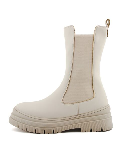 Chelsea Boots Talissi ecru - hak van 6 cm