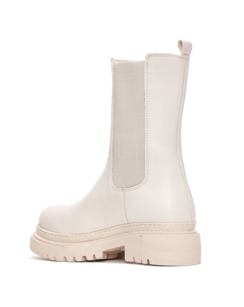 Chelsea Boots Matiz ecru - hak van 4 cm