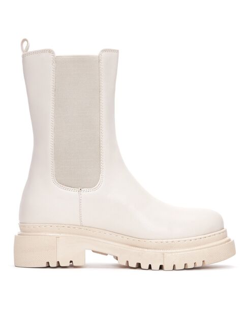 Chelsea Boots Matiz ecru - hak van 4 cm
