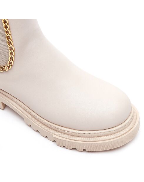 Chelsea Boots Matiz ecru - hak van 4 cm