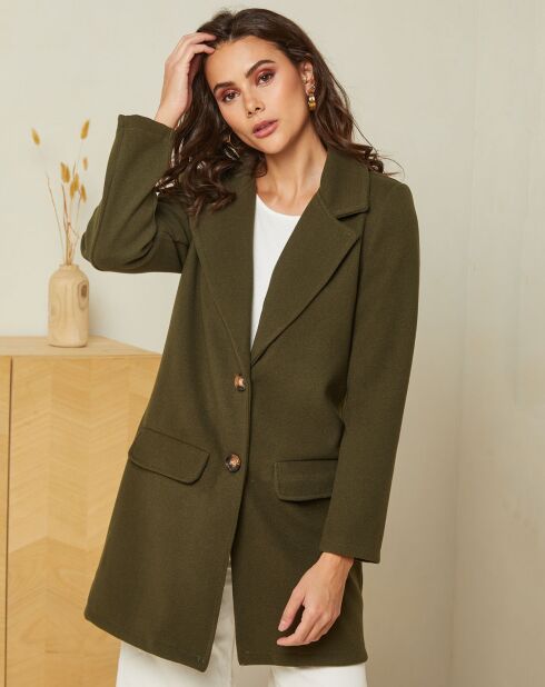 Manteau court Giulia kaki