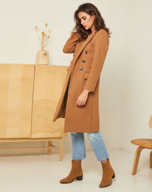 Manteau long Charlotte camel