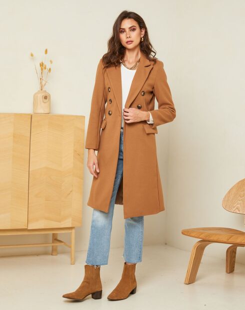 Manteau long Charlotte camel