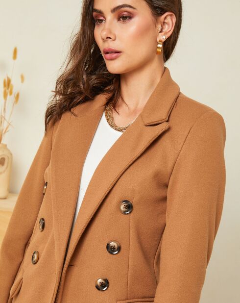 Manteau long Charlotte camel