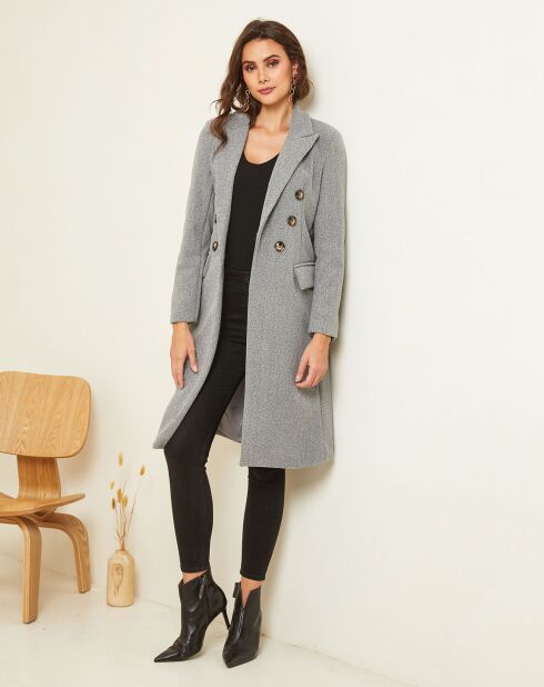 Manteau long Charlotte gris
