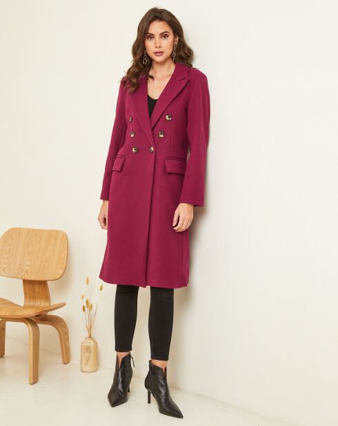 Manteau long Charlotte prune