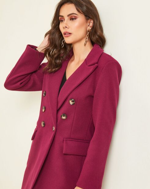 Manteau long Charlotte prune