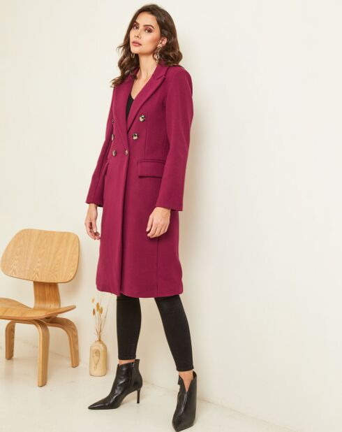 Manteau long Charlotte prune