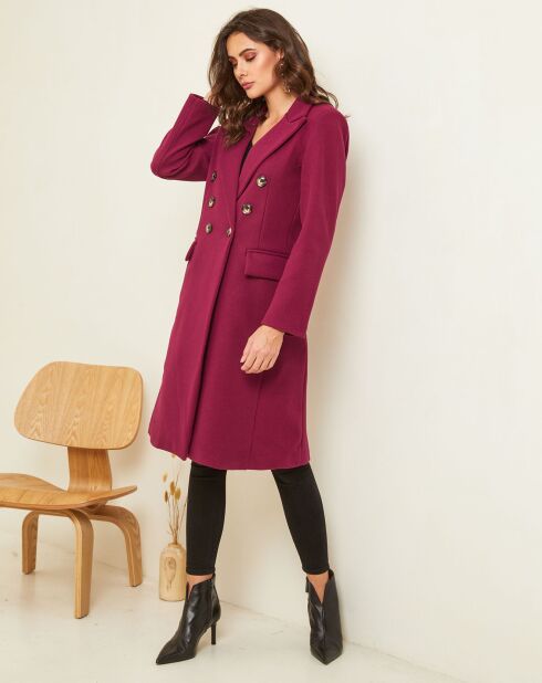 Manteau long Charlotte prune