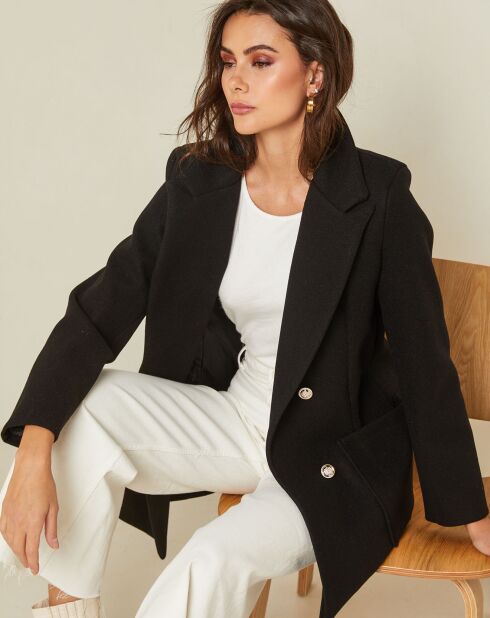 Manteau mi-long Lyana noir