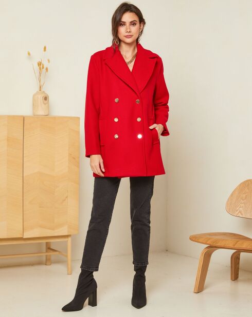 Manteau court Manon rouge