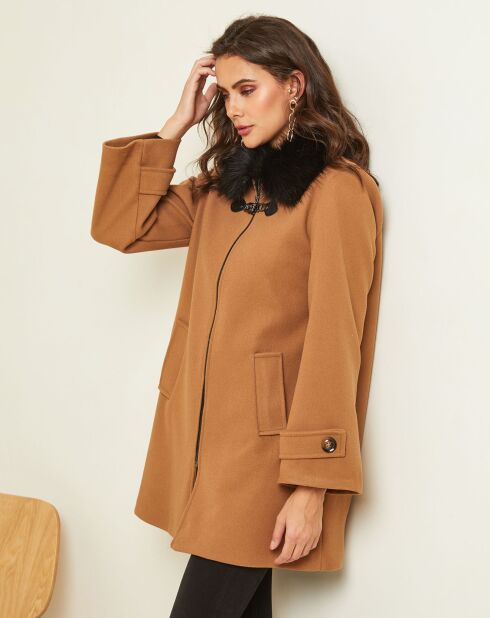 Manteau court Lya camel