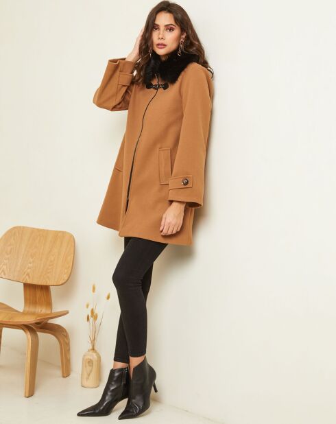 Manteau court Lya camel