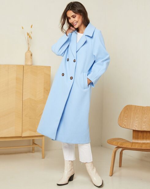Manteau long Emy ciel