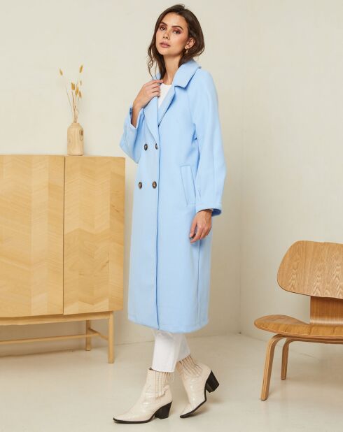 Manteau long Emy ciel