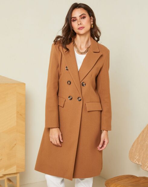 Manteau long Ava camel