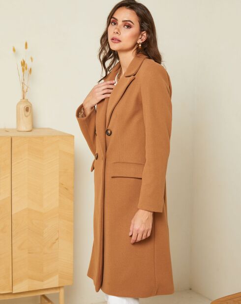Manteau long Ava camel