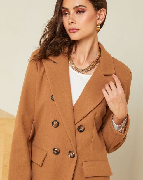 Manteau long Ava camel