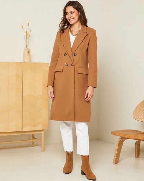 Manteau long Ava camel