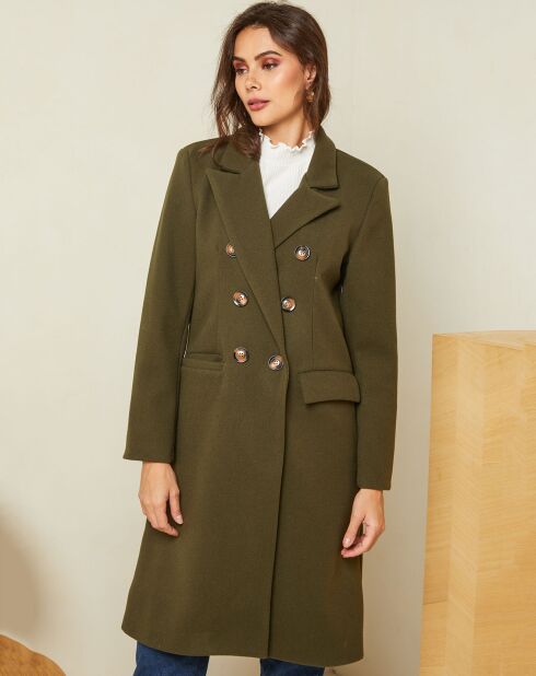 Manteau long Ava kaki