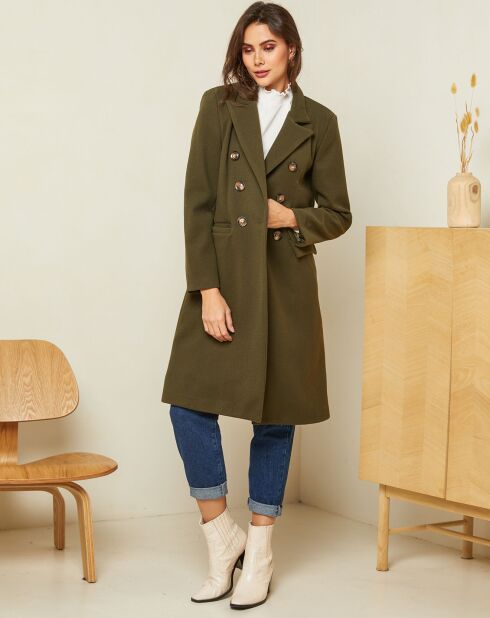 Manteau long Ava kaki